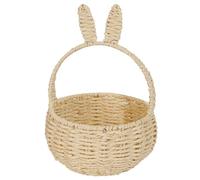 Homoyoyo Panier à Fleurs Tressé Oreilles de Lapin, Beige, Léger | Papier et Fer, Poignée Pratique, Usage Maison ou Mariage, Style Simple , Décor et Rangement