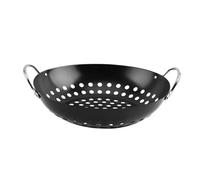 Homoyoyo Panier à Légumes Antiadhésif en Acier au Carbone Panier à Griller Professionnel Surface Ajourée Double Anse Sécurisée Accessoire Pratique pour Barbecue et Wok