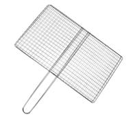 Homoyoyo Panier à Poissons en Acier Inoxydable, Grille de Barbecue Argentée, Design en Maille, Réutilisable, pour Poisson et Crevettes, Cuisson en Plein Air et Feu de Camp