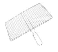 Homoyoyo Panier de Barbecue en Acier Inoxydable 20x35 Cm pour Grillades Extérieures, Filet de Cuisson Pliable avec Pinces, Panier à Poisson et Légumes pour Barbecue en Plein Air
