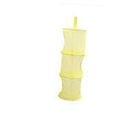 Homoyoyo Panier De Rangement Suspendu en Maille Jaune à 3 Compartiments pour Jouets - Idéal pour Garçons Et Filles - Organisation Pratique Et Ludique des Jouets à La Maison