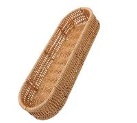 Homoyoyo Panier de Rangement Tressé pour Ustensiles Cuisine Corbeille Rectangulaire Imitation Rotin Organisateur Multifonction pour Couverts Baguettes et Épices Grand Modèle