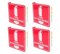 Homoyoyo Panneaux de Signalisation d'Extincteurs Double Face 6X6 Acrylique Flèche Bas, Set de 4 Panneaux Vis pour Installation Murale en Entreprises