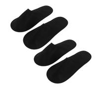 Homoyoyo Pantoufles Jetables D'hôtel en Feutre 2 Paires Antidérapantes Noires Confortables pour Spa et Sauna Usage Invité Voyage Couleur Aléatoire