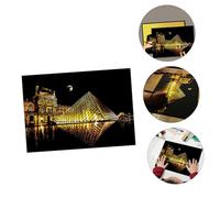 Homoyoyo Papier à Gratter Créatif DIY pour Garçon Fille et Adultes Tableau Artistique Décoratif Kit Loisirs Famille Garçon Fille Modèle Ville Nuit Louvre