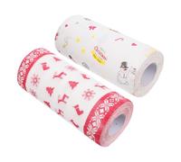 Homoyoyo Papier Sulfurisé Anti-Graisse à Motifs de Noël 2 Rouleaux Jetables pour Aliments Frits Tapis de Cuisson en Papier pour Collations et Usage Culinaire Festif