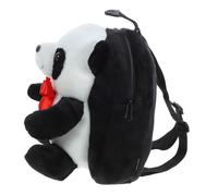 Homoyoyo Paquet à Dos D'élève Créatif en Peluche Noire Fermeture Éclair et Poignée, Paquet Léger de Panda pour Garçons en Voyage L'école
