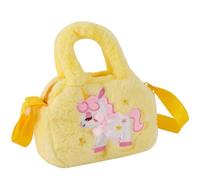 Homoyoyo Paquet à Main Licorne en Peluche Jaune pour Fille Petit Paquet Bandoulière Carré Douxcadeau Garçon et Filles à Main pour Bébé Peluche Licorne Adorable Usage Quotidien
