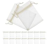 Homoyoyo Paquet en Organza 100 Pièces Beige 8X10Cm Petits Paquet à Cordon pour Emballage Présents et Fêtes