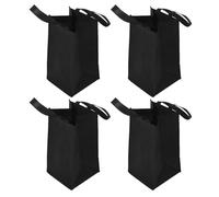 Homoyoyo Paquet Porte-Bouteilles en Tissu Non Tissé Réutilisable 4 Compartiments 31X18X18 CM avec Fond Rigide Cabas à Vin Noir pour 4 Bouteilles Poignées Robustes pour Transport et