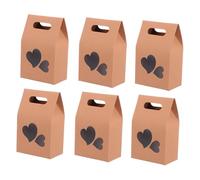 Homoyoyo Paquet Présent En Papier Kraft Avec Fenêtre De Cœur 10x15,5 Cm, Lot De 24 Paquet Pliables Portables, Emballage Alimentaire Écologique, Pour Collations Et Fêtes