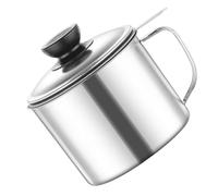 Homoyoyo Passoire à Huile en Acier Inoxydable 410 avec Filtre 304 Récipient à Huile de Cuisson Grand Volume avec Couvercle Étanche Anti-Éclaboussures pour Friture et Stockage Cuisine