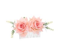 Homoyoyo Peigne à Cheveux avec Fleurs Artificielles Pince Latérale Métal pour Mariée Accessoire Décoratif Floral pour Coiffure Formelle