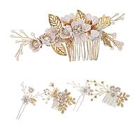 Homoyoyo Peigne à Cheveux de Mariage Perles Accessoire de Coiffure pour Mariée Épingle à Cheveux Fleurie
