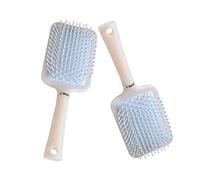 Homoyoyo Peigne à Cheveux Démêlant Masseur de Cuir Chevelu 2 Pièces Grosse Taille Format Plat Crème Bleue pour Femmes Étudiantes Usage Quotidien Massage Cuir Chevelu