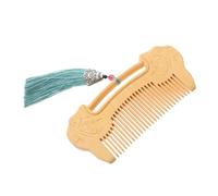 Homoyoyo Peigne Bois de Buis Sculpté Ruyi Lock Densément Denté Artisanal et Main pour Soin Cheveux Barbe et Élégant