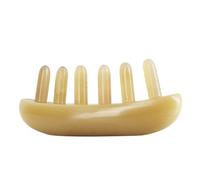 Homoyoyo Peigne de Massage en Corne de Bœuf à Dents Larges Beige pour Stimuler la Circulation Sanguine et Démêler sans Accroc, Cuir Chevelu et Cheveux