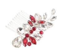 Homoyoyo Peigne Décoratif Rouge pour Mariée Accessoire de Coiffure Brillant Fixation Sécurisée pour Chignons Élégants Banquets et Mariages