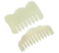 Homoyoyo Peigne En Jade De Massage Du Cuir Chevelu 2 Pièces Taille N°1 Et N°6 Outil Gua Sha Polyvalent Massage Détente Pour Cuir Chevelu Et Corps