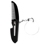 Homoyoyo Peigne Pliant pour Barbe avec Miroir Ovale Petit Peigne de Poche Fin Résistant et Portable Accessoire de Voyage pour Hommes