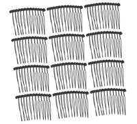 Homoyoyo Peignes à Cheveux En Métal 25 Pièces, Peignes Latéraux 12 Dents Noirs, Accessoires Coiffure Pour Femmes, Coiffures Mariée Et Usage Quotidien