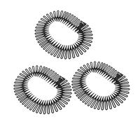 Homoyoyo Peignes Coiffants à Ressort pour Cheveux 3 Pièces, Taille Unique, Bandeaux Flexibles Noirs, Accessoires Coiffure pour Femmes, Sport et Yoga, Maintien Doux des Mèches Rebelles