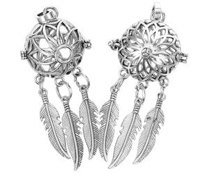 Homoyoyo Pendentif Attrape-rêves en Alliage 2 Pièces Pendentif Parfum DIY Couleur Argenté Ancien Ouvrable Accessoires pour Bijoux Artisanaux Femme Création Collier Présent Loisirs Créatifs