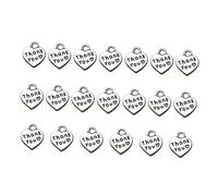 Homoyoyo Pendentif Cœur Merci 20pcs Pour Bijouterie Diy En Alliage Antique Breloques Personnalisées Pour Bracelets Colliers Et Projets Créatifs