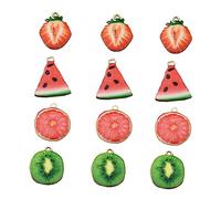 Homoyoyo Pendentifs En Émail Kiwi - 12 Pièces Charms Fruits Pour Boucles D'Oreilles Et Colliers - Breloques Artisanales En Alliage Pour Bricolage Noël Et Décorations 3D