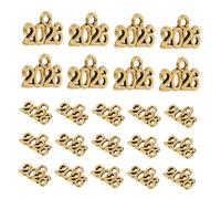 Homoyoyo Pendentifs Porte-clés Chiffres Année 2026 En Alliage Métal Vintage, Lot De 100 Pièces, Mini Breloques Dorées 14x9mm, Pour Créations Bijoux Et Loisirs Créatifs, Accessoires Personnalisés Diy