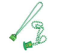 Homoyoyo Pendentifs Saint-patrick 2 Pièces pour Femmes, Collier de Perles Vertes, Accessoires Festifs Légers et Solide, Taille Adulte Adaptée pour Fêtes et Déguisements