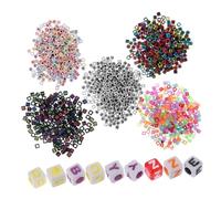 Homoyoyo Perles Carrées Alphabet pour Bracelets DIY Perles Acryliques Lettres Accessoires et Faciles à Enfiler pour Création Bijoux Personnalisés