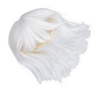 Homoyoyo Perruque Blanche Femme avec Frange -longue Naturelle pour Cosplay et Fêtes Cheveux Synthétiques Blancs
