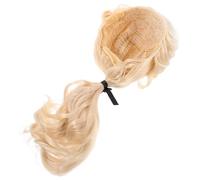 Homoyoyo Perruque Homme Juge Cosplay Résistante pour Halloween Carnaval Fête Costume avec Queue de Cheval Tressée Blonde