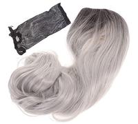 Homoyoyo Perruque Longue Bouclée Colorée Grise Et Noire Perruque Cheveux Synthétiques Pour Femme Style Cosplay