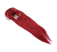 Homoyoyo Perruque Longue Droite Synthétique avec Frange Cosplay Fête Halloween Style Naturel