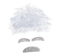 Homoyoyo Perruque Scientifique Courte Blanche Moustache Sourcils Accessoires De Costume Pour Cosplay Représentations Soirées à Thème