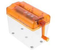 Homoyoyo Petit Destructeur de Papier Manuel Mini Format A6, Coupe-Papier Portable Orange Bac Transparent Intégré, pour Bureau et Usage Domestique, Destructeur de Documents Compact