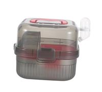Homoyoyo Petite Cage de Transport pour Hamster et Autres Animaux avec Double Compartiment Poignée Pratique et Système de Ventilation pour Voyages Voiture ou Visites chez Le Vétérinaire
