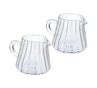 Homoyoyo Pichet à Lait en Verre Borosilicaté 200 Ml Transparent, Lot de 2 Pichets Crémier pour Mousse de Lait Expresso, Bec Verseur Précis pour Barista, Accessoire la Cuisine Polyvalent