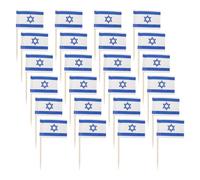 Homoyoyo Pics à Gâteaux Drapeau D'israël 200 Pcs Bâtonnets Décoratifs en Plastique pour Décoration de Gâteau, Cueillette de Fruits, Fête Anniversaire et Célébration