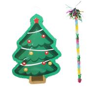 Homoyoyo Pinata Décorative Forme de Sapin de Noël Remplie de Bonbons Décoration Festive pour Fête de Noël Accessoire de Jeu pour Anniversaire et Événement
