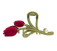 Homoyoyo Pince à Cheveux Grosse Taille Tulipe en Velours pour Femmes et Filles Pince à Cheveux Épaisse Antidérapante Accessoire Coiffure Automne-Hiver Usage Quotidien