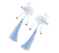 Homoyoyo Pince à Cheveux Hanfu Pour Adolescentes Accessoire De Cheveux à Pompon Avec Clochette Et Fleur Design Traditionnel