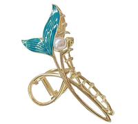 Homoyoyo Pince à Cheveux Queue de Poisson Perle Antidérapante Grandes Pinces à Griffes Métal pour Femmes et Filles Cheveux Épais Coiffure Élégante Accessoire de Coiffure Présent