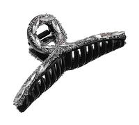 Homoyoyo Pince à Cheveux Strass Barrette de Coiffe Taille Moyenne Argentée Maintien Antidérapant Femme Usage Quotidien Coiffure Banquets