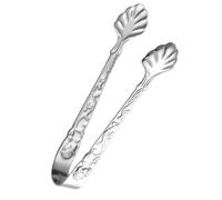 Homoyoyo Pince à Glaçons en Acier Inoxydable Argenté, Mini-pince Alimentaire pour Sucre et Glaçons, Pince de Service Antidérapante Compacte, Accessoire la Cuisine pour Bar, Café