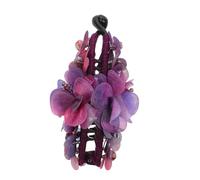 Homoyoyo Pince Banane Cheveux Longue Fleur Tissu Avec Perles Violette Accessoire Pour Femmes Et Filles Maintien Solide Toute La Journée