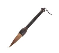 Homoyoyo Pinceau Chinois de Calligraphie Poils de Loup Large Manche Court Débène Sculpté pour Pratique Artistique et Écriture de Couplets Traditionnels Adapté Débutants et Étudiants
