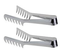 Homoyoyo Pinces à Pâtes en Acier Inoxydable 0,8 Mm, Lot de 2 Pinces à Spaghetti Dents, Ustensiles Cuisine Antiadhésifs, pour Servir Pâtes et Nouilles, Usage Maison et Professionnel